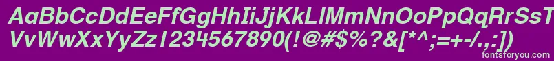 HelveticaTextbookLtBoldobl Font – Green Fonts on Purple Background