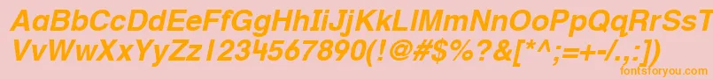 HelveticaTextbookLtBoldobl Font – Orange Fonts on Pink Background