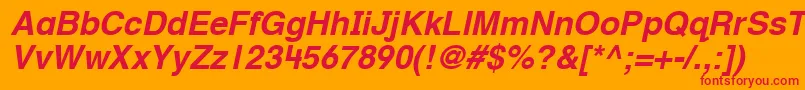 HelveticaTextbookLtBoldobl Font – Red Fonts on Orange Background