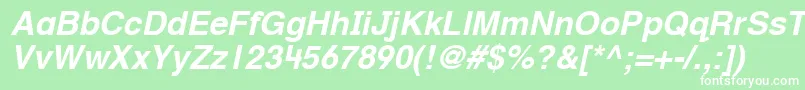 HelveticaTextbookLtBoldobl Font – White Fonts on Green Background