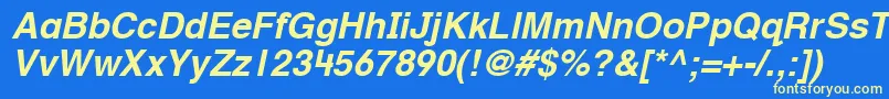 HelveticaTextbookLtBoldobl Font – Yellow Fonts on Blue Background