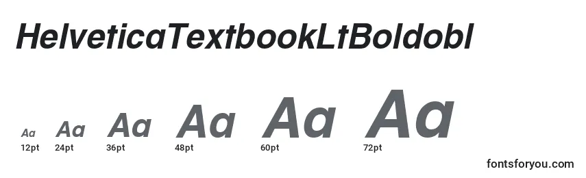 Tamanhos de fonte HelveticaTextbookLtBoldobl