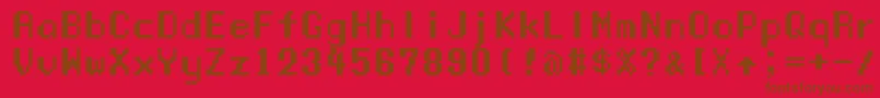 Manaspc Font – Brown Fonts on Red Background