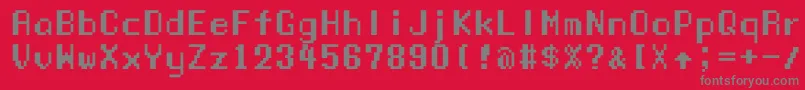 Manaspc-Schriftart – Graue Schriften auf rotem Hintergrund