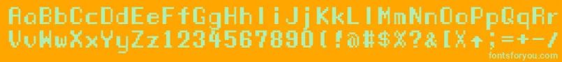 Manaspc-fontti – vihreät fontit oranssilla taustalla