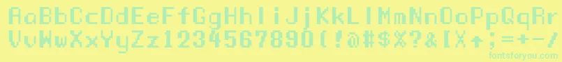 Manaspc-Schriftart – Grüne Schriften auf gelbem Hintergrund