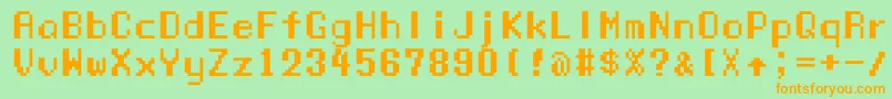Manaspc Font – Orange Fonts on Green Background