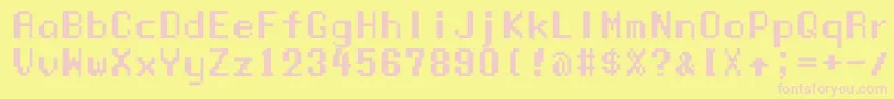Manaspc Font – Pink Fonts on Yellow Background