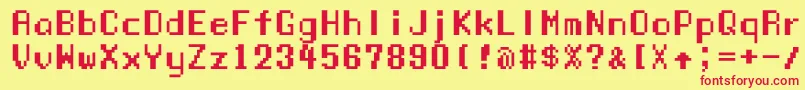 Manaspc Font – Red Fonts on Yellow Background