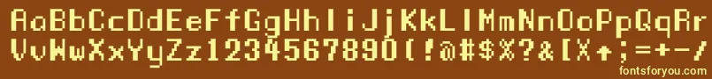 Manaspc Font – Yellow Fonts on Brown Background
