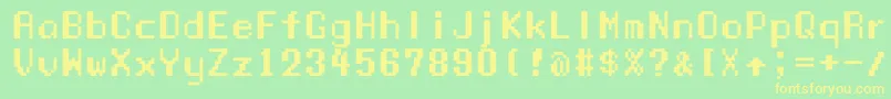 Manaspc Font – Yellow Fonts on Green Background