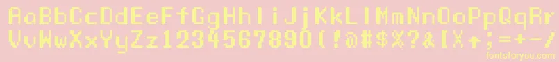 Manaspc Font – Yellow Fonts on Pink Background