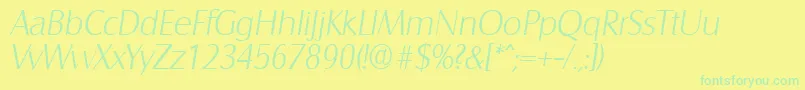 SalzburgXlightita Font – Green Fonts on Yellow Background