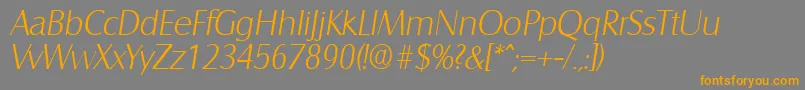 SalzburgXlightita Font – Orange Fonts on Gray Background