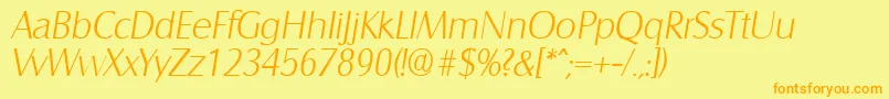 SalzburgXlightita-Schriftart – Orangefarbene Schriften auf gelbem Hintergrund