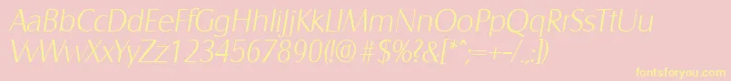 SalzburgXlightita Font – Yellow Fonts on Pink Background