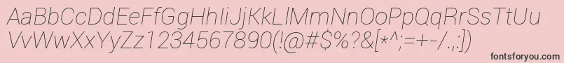 RobotoThinItalic Font – Black Fonts on Pink Background