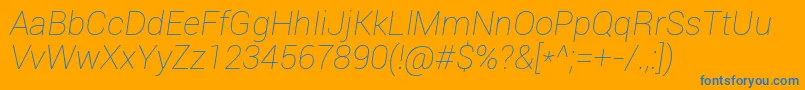 RobotoThinItalic Font – Blue Fonts on Orange Background