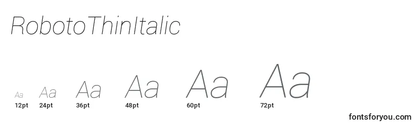 RobotoThinItalic Font Sizes