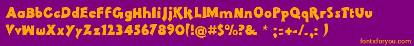 Pachyderm Font – Orange Fonts on Purple Background