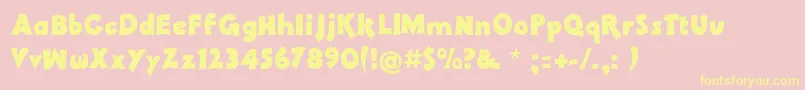 Pachyderm Font – Yellow Fonts on Pink Background