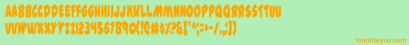 44FontCondensed Font – Orange Fonts on Green Background