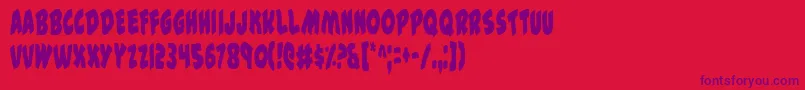 44FontCondensed Font – Purple Fonts on Red Background