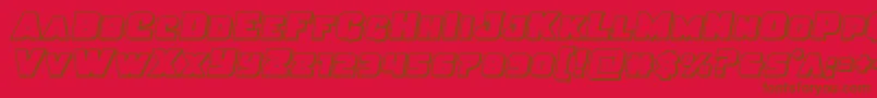 Justiceoutsemital Font – Brown Fonts on Red Background