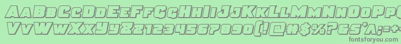 Justiceoutsemital-Schriftart – Graue Schriften auf grünem Hintergrund