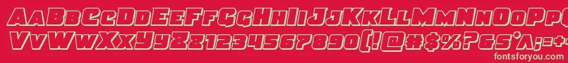 Justiceoutsemital Font – Green Fonts on Red Background