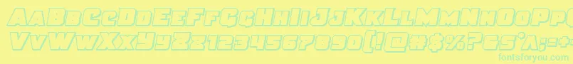 Шрифт Justiceoutsemital – зелёные шрифты на жёлтом фоне