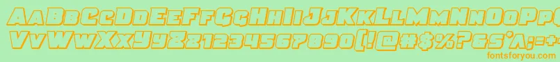 Justiceoutsemital Font – Orange Fonts on Green Background
