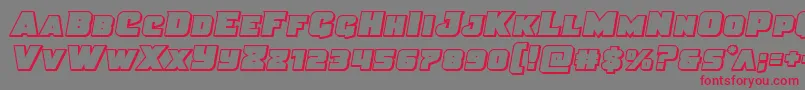 Justiceoutsemital Font – Red Fonts on Gray Background