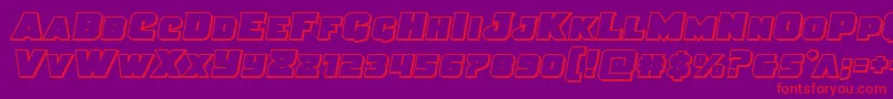 Justiceoutsemital Font – Red Fonts on Purple Background