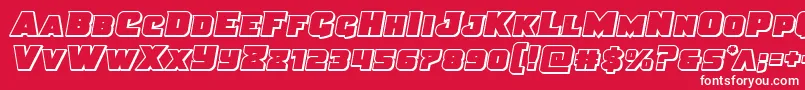 Justiceoutsemital Font – White Fonts on Red Background