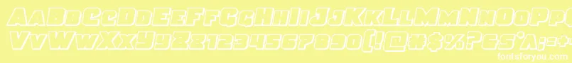 Justiceoutsemital Font – White Fonts on Yellow Background