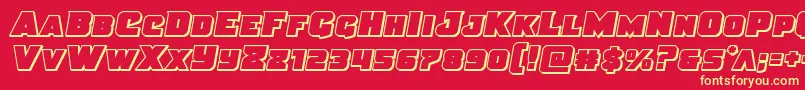 Justiceoutsemital Font – Yellow Fonts on Red Background