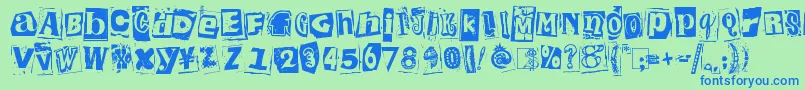 KingthingsExtortion Font – Blue Fonts on Green Background