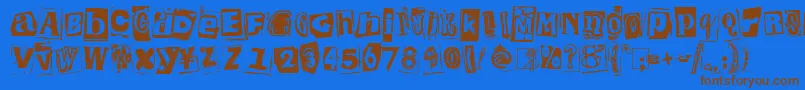 KingthingsExtortion Font – Brown Fonts on Blue Background