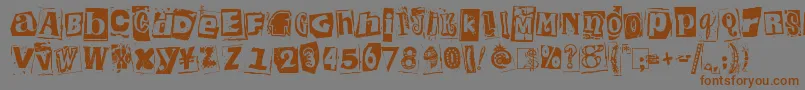 Подробнее о шрифте KingthingsExtortion Шрифт KingthingsExtortion – коричневые шрифты на сером фоне