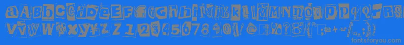 フォントKingthingsExtortion – 青い背景に灰色の文字