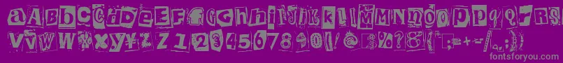 Czcionka KingthingsExtortion – szare czcionki na fioletowym tle