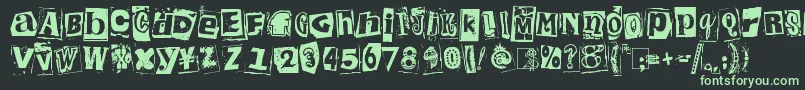 KingthingsExtortion Font – Green Fonts on Black Background