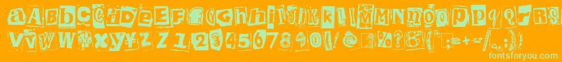 KingthingsExtortion Font – Green Fonts on Orange Background