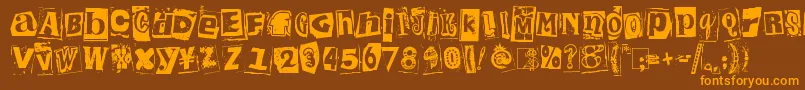 KingthingsExtortion Font – Orange Fonts on Brown Background
