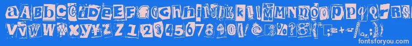 KingthingsExtortion Font – Pink Fonts on Blue Background
