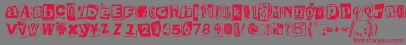 Подробнее о шрифте KingthingsExtortion Шрифт KingthingsExtortion – красные шрифты на сером фоне