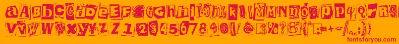 KingthingsExtortion-fontti – punaiset fontit oranssilla taustalla