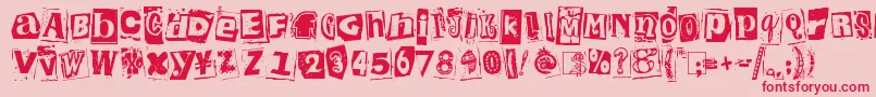 フォントKingthingsExtortion – ピンクの背景に赤い文字