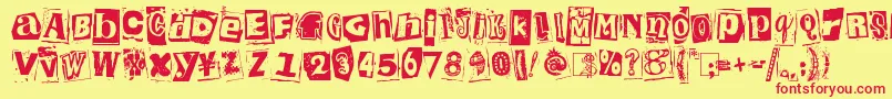 KingthingsExtortion Font – Red Fonts on Yellow Background